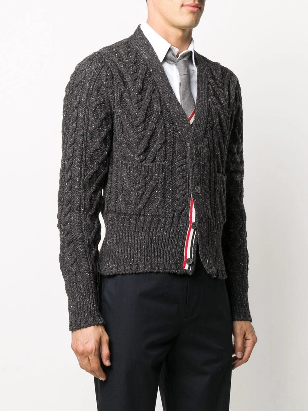 Discount π Thom Browne 4 Bar Aran cardigan cardigans of men π 3 Thom Browne 4-Bar Aran cardigan