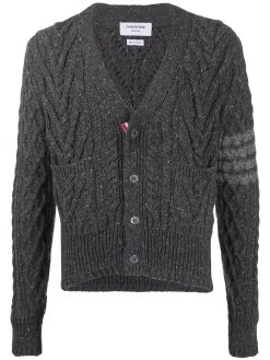 Thom Browne 4-Bar Aran cardigan