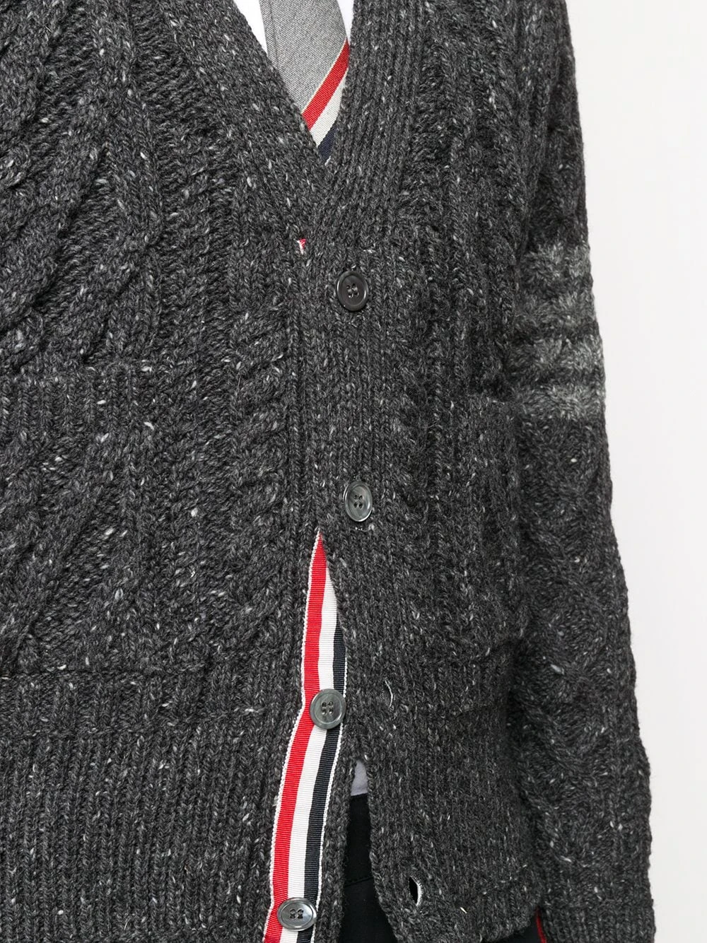 Discount π Thom Browne 4 Bar Aran cardigan cardigans of men π 5 Thom Browne 4-Bar Aran cardigan