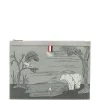 Thom Browne illustration-print clutch bag