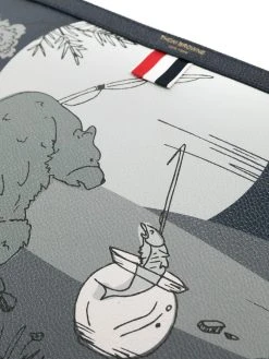 Thom Browne graphic-print leather pouch