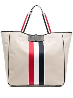 Thom Browne striped canvas tote bag
