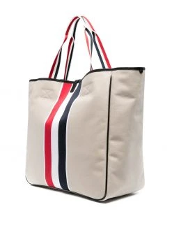 Thom Browne striped canvas tote bag
