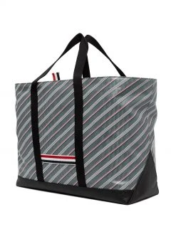 Cheap β Thom Browne Striped leather trim tote bag tote bags of men π€© 7 Thom Browne striped leather-trim tote bag