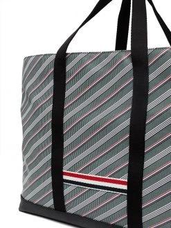 Cheap β Thom Browne Striped leather trim tote bag tote bags of men π€© 8 Thom Browne striped leather-trim tote bag