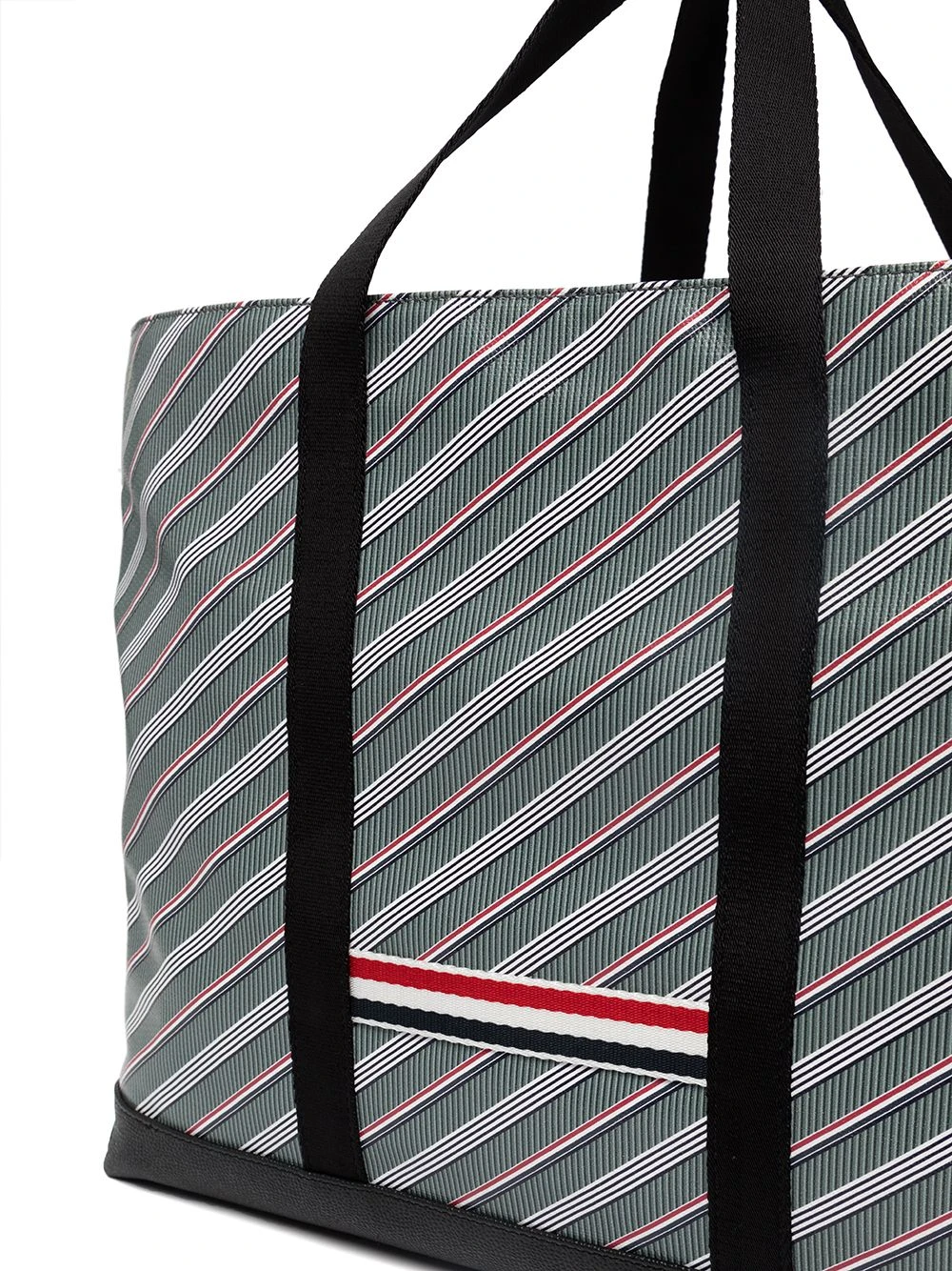 Cheap β Thom Browne Striped leather trim tote bag tote bags of men π€© 4 Thom Browne striped leather-trim tote bag