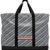 Thom Browne striped leather-trim tote bag