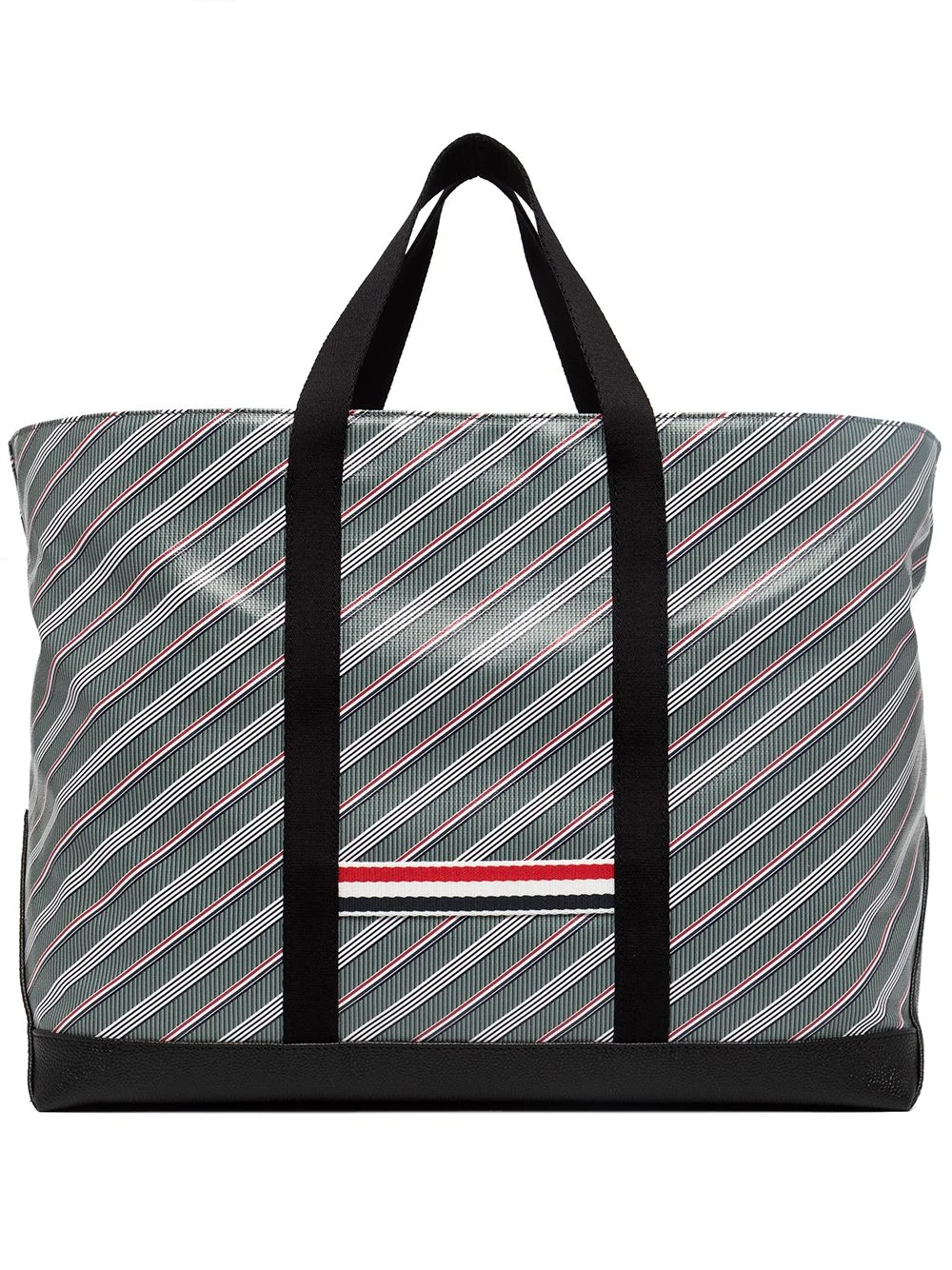Cheap β Thom Browne Striped leather trim tote bag tote bags of men π€© 1 Thom Browne striped leather-trim tote bag