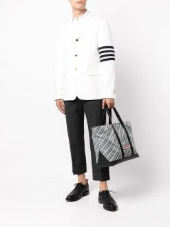 Cheap β Thom Browne Striped leather trim tote bag tote bags of men π€© 6 Thom Browne striped leather-trim tote bag