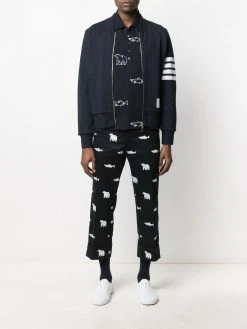 Thom Browne 4-Bar stripe zip-up sweatshirt