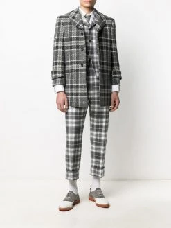 Thom Browne check cashmere single-breasted coat