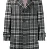 Thom Browne check cashmere single-breasted coat