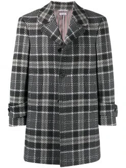 Thom Browne check cashmere single-breasted coat