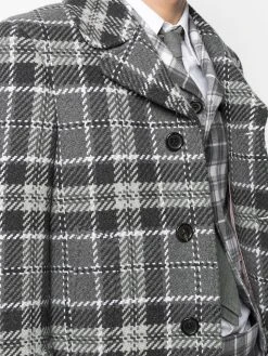 Flash Sale π Thom Browne Check cashmere single breasted coat single breasted coats of men π― 11 Thom Browne check cashmere single-breasted coat