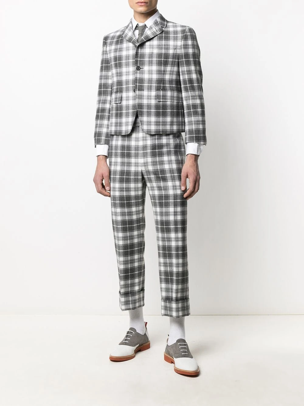 Outlet 😀 Thom Browne Tartan check wool trousers tailored pants of men ✨ 2 Thom Browne tartan check wool trousers