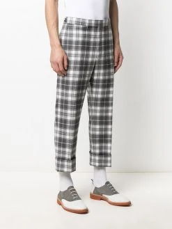 Outlet 😀 Thom Browne Tartan check wool trousers tailored pants of men ✨ 9 Thom Browne tartan check wool trousers