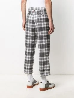 Outlet 😀 Thom Browne Tartan check wool trousers tailored pants of men ✨ 10 Thom Browne tartan check wool trousers