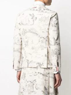 Thom Browne sketch-pattern single-breasted blazer jacket