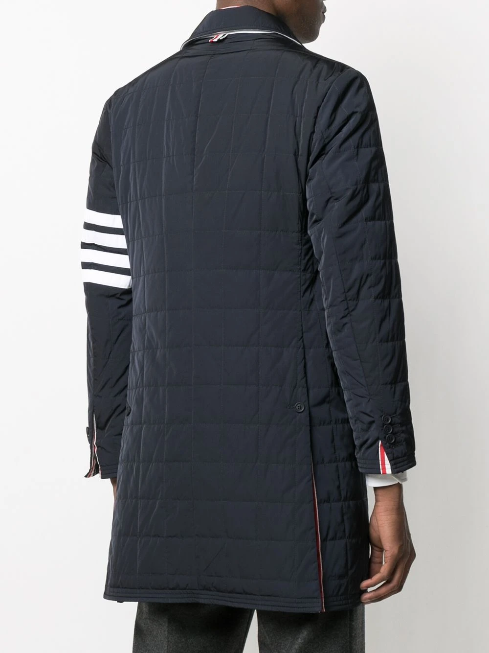 Brand new 𧨠Thom Browne 4 Bar motif padded tailored coat down coats of men π 4 Thom Browne 4-Bar motif padded tailored coat