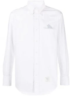 Thom Browne embroidered-detail buttoned shirt