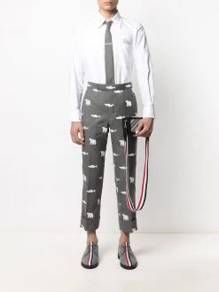 Thom Browne embroidered-detail buttoned shirt