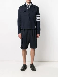 Thom Browne 4-Bar buttoned shirt jacket