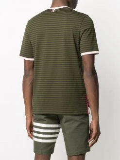 Thom Browne logo-patch striped T-shirt