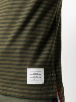Thom Browne logo-patch striped T-shirt