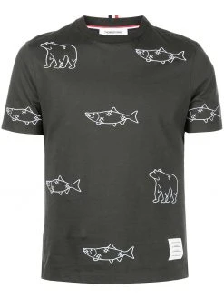 Thom Browne embroidered animal-motif T-shirt