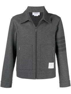 Thom Browne 4-Bar stripe cotton shirt jacket