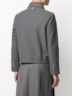 Thom Browne 4-Bar stripe cotton shirt jacket