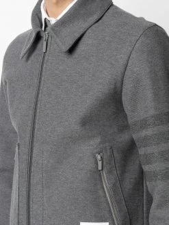 Thom Browne 4-Bar stripe cotton shirt jacket