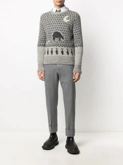 Thom Browne intarsia-knit long-sleeve jumper