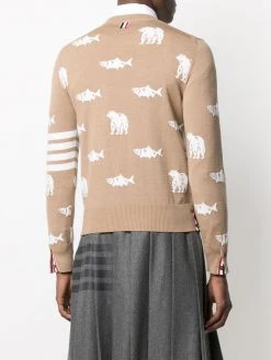 Thom Browne embroidered fish jumper