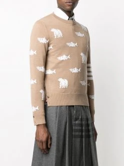 Thom Browne embroidered fish jumper