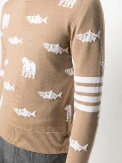 Thom Browne embroidered fish jumper