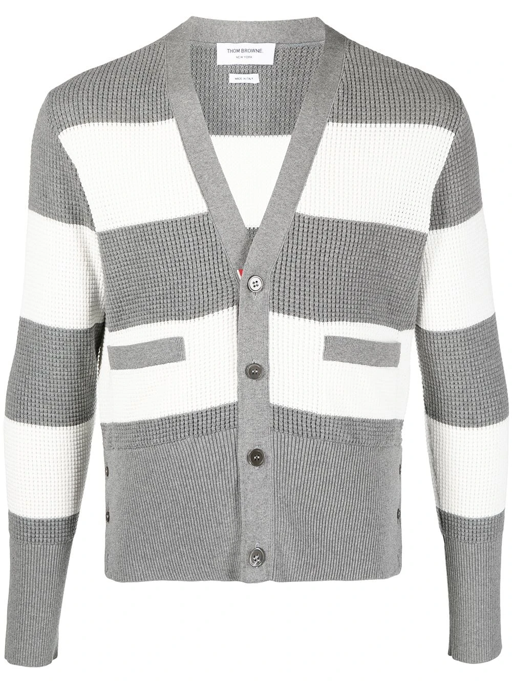 Best deal π Thom Browne Colour block waffle knit cardigan cardigans of men π 1 Thom Browne colour-block waffle-knit cardigan