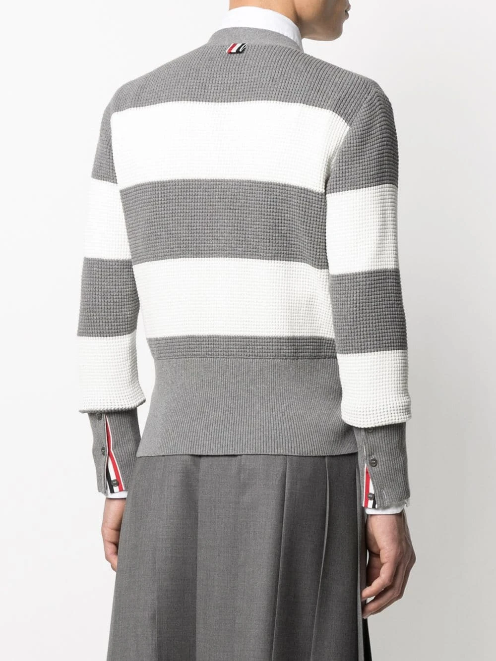 Best deal π Thom Browne Colour block waffle knit cardigan cardigans of men π 4 Thom Browne colour-block waffle-knit cardigan