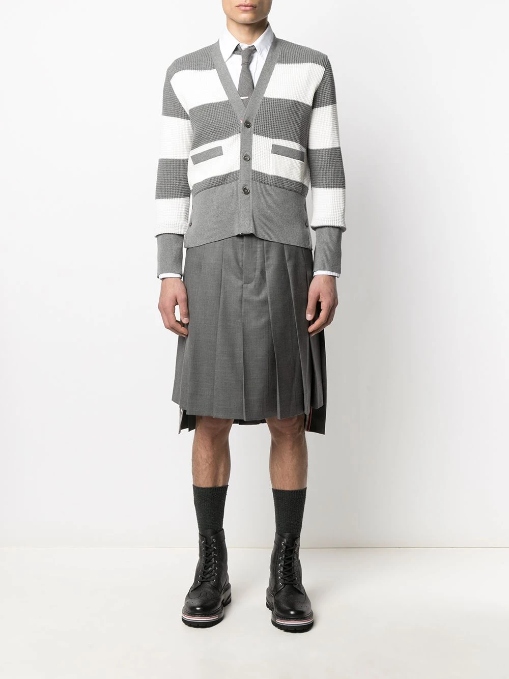 Best deal π Thom Browne Colour block waffle knit cardigan cardigans of men π 2 Thom Browne colour-block waffle-knit cardigan