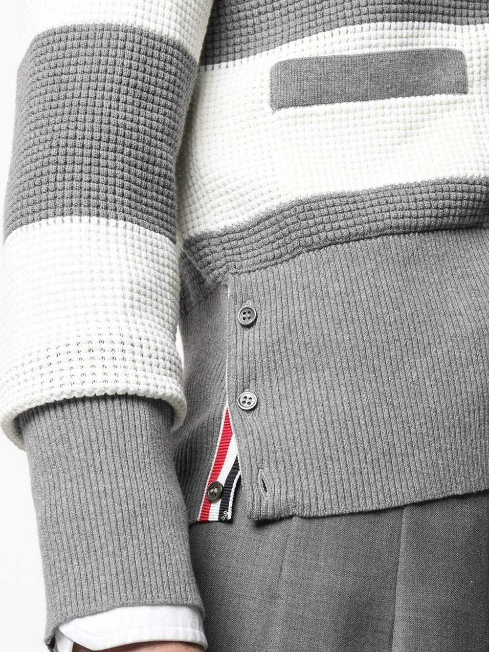 Best deal π Thom Browne Colour block waffle knit cardigan cardigans of men π 5 Thom Browne colour-block waffle-knit cardigan