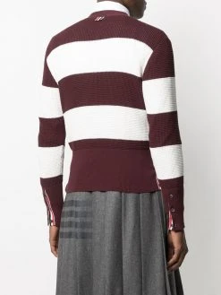 Thom Browne striped waffle knit cardigan