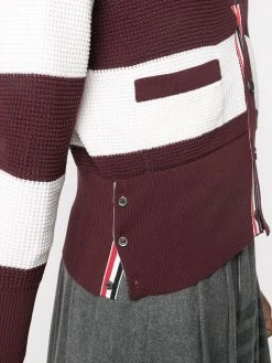 Thom Browne striped waffle knit cardigan