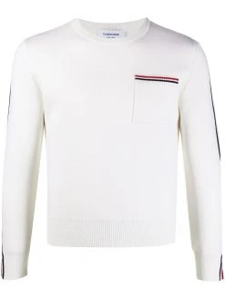 Thom Browne tri-stripe long-sleeve jumper