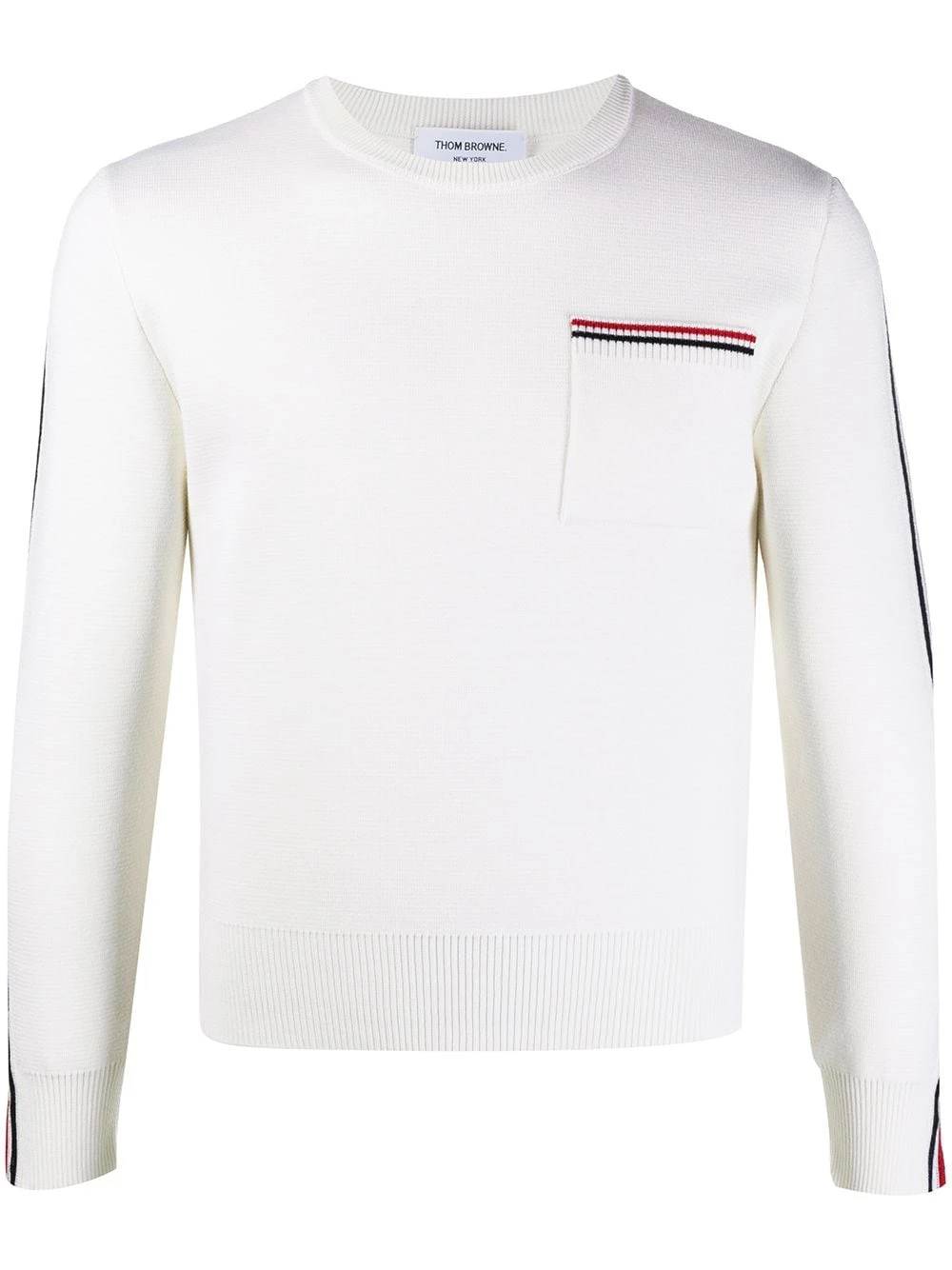 Outlet ⭐ Thom Browne Tri stripe long sleeve jumper knitted sweaters of men ✔️ 1 Thom Browne tri-stripe long-sleeve jumper