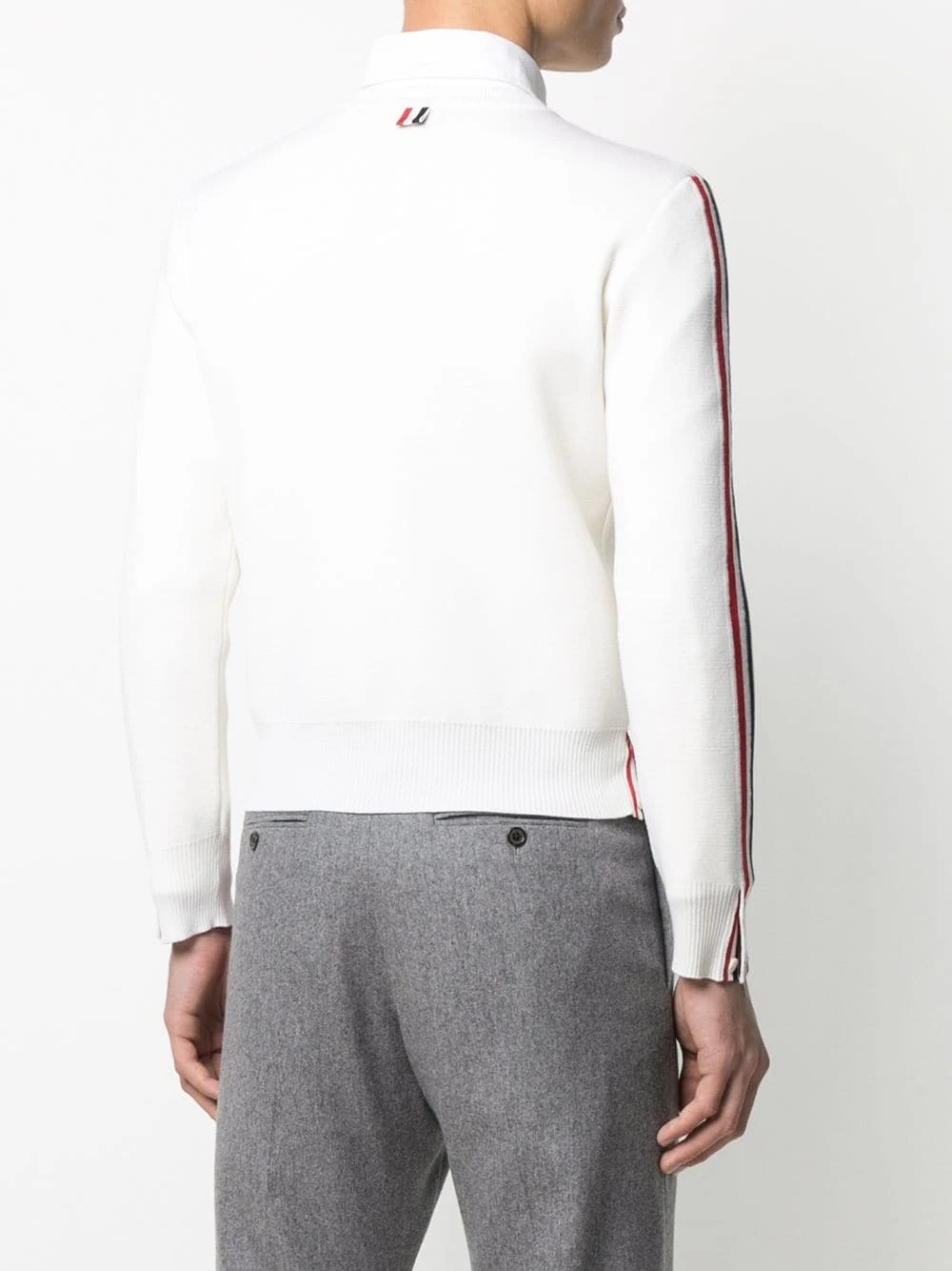 Outlet ⭐ Thom Browne Tri stripe long sleeve jumper knitted sweaters of men ✔️ 4 Thom Browne tri-stripe long-sleeve jumper