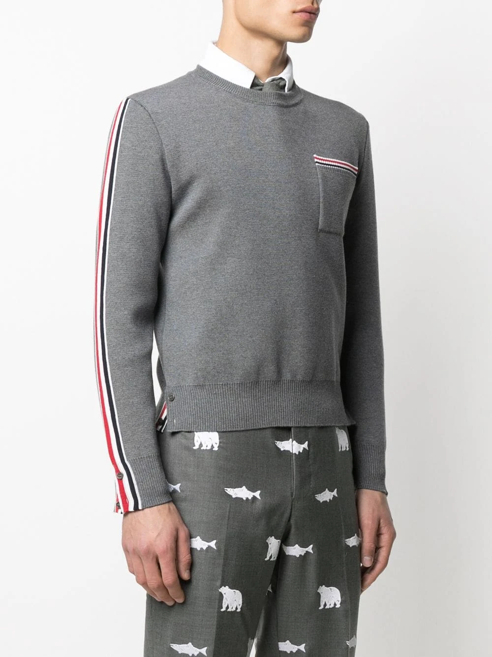 Cheapest π― Thom Browne Striped merino wool jumper knitted sweaters of men π 3 Thom Browne striped merino wool jumper