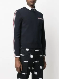 Thom Browne signature stripe trim jumper
