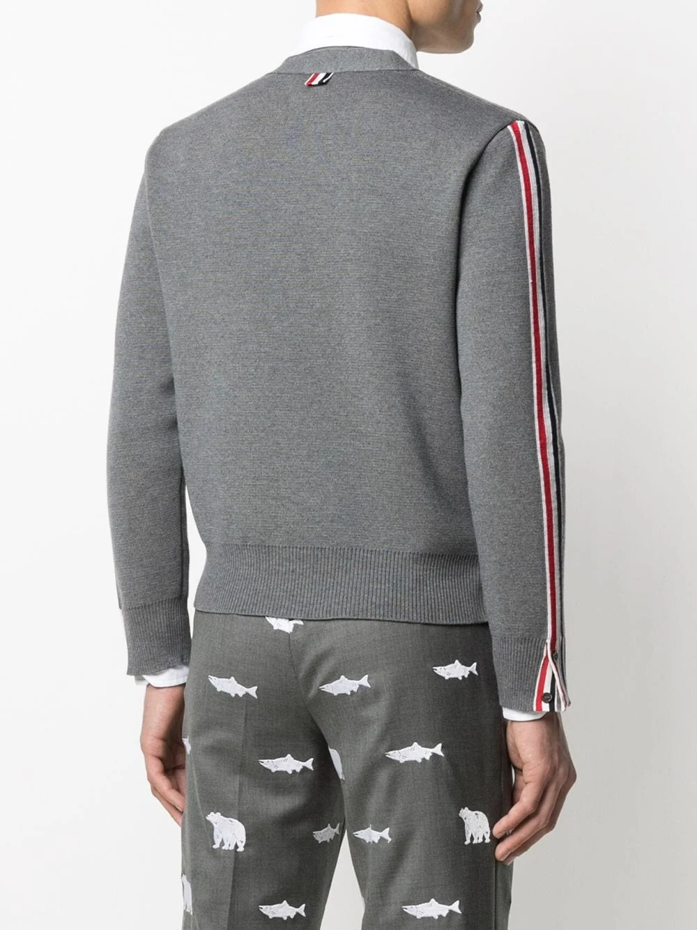 Budget ❤️ Thom Browne Stripe detailed wool cardigan cardigans of men ✨ 4 Thom Browne stripe-detailed wool cardigan