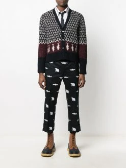 Thom Browne intarsia-knit buttoned cardigan