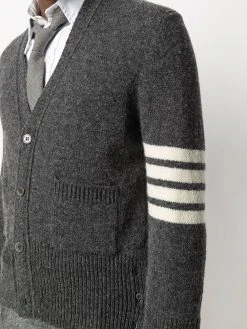 New โ๏ธ Thom Browne 4 Bar motif knitted cardigan cardigans of men ๐งจ 9 Thom Browne 4-Bar motif knitted cardigan